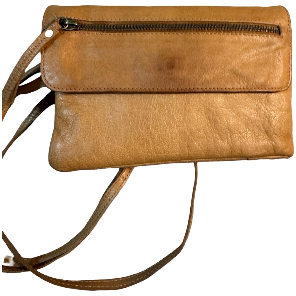 Day & Mood Hazel Crossbody Bag‎ 100% Leather Tan Brown Small Foldover India